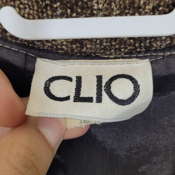 Vintage 90s tapestry coat CLIO brown textured fabric lightweight jacket - Picture 8 of 9